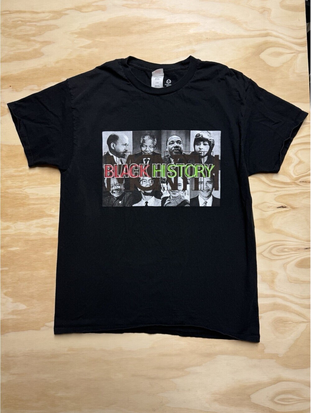 Black History Icons Collage Graphic Tee Hanes Black Size Large